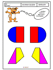 okul öncesi geometrik şekilleri kes yapıştır çalışmaları